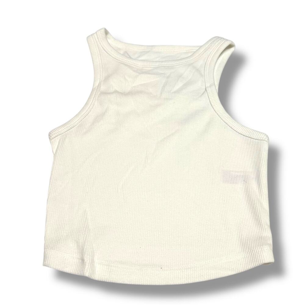 Wild Fable White Sleeveless Fitted Crop‎ Tank Sz XXS New Ribbed Knit Tank